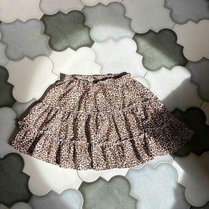 Mini leopard sun skirt, large, shein